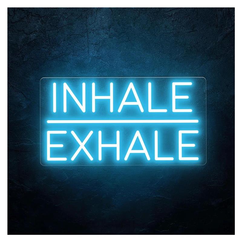 Yoga Fitness Power Yoga - Inhale Exhale Neon Sign Light Dimmable