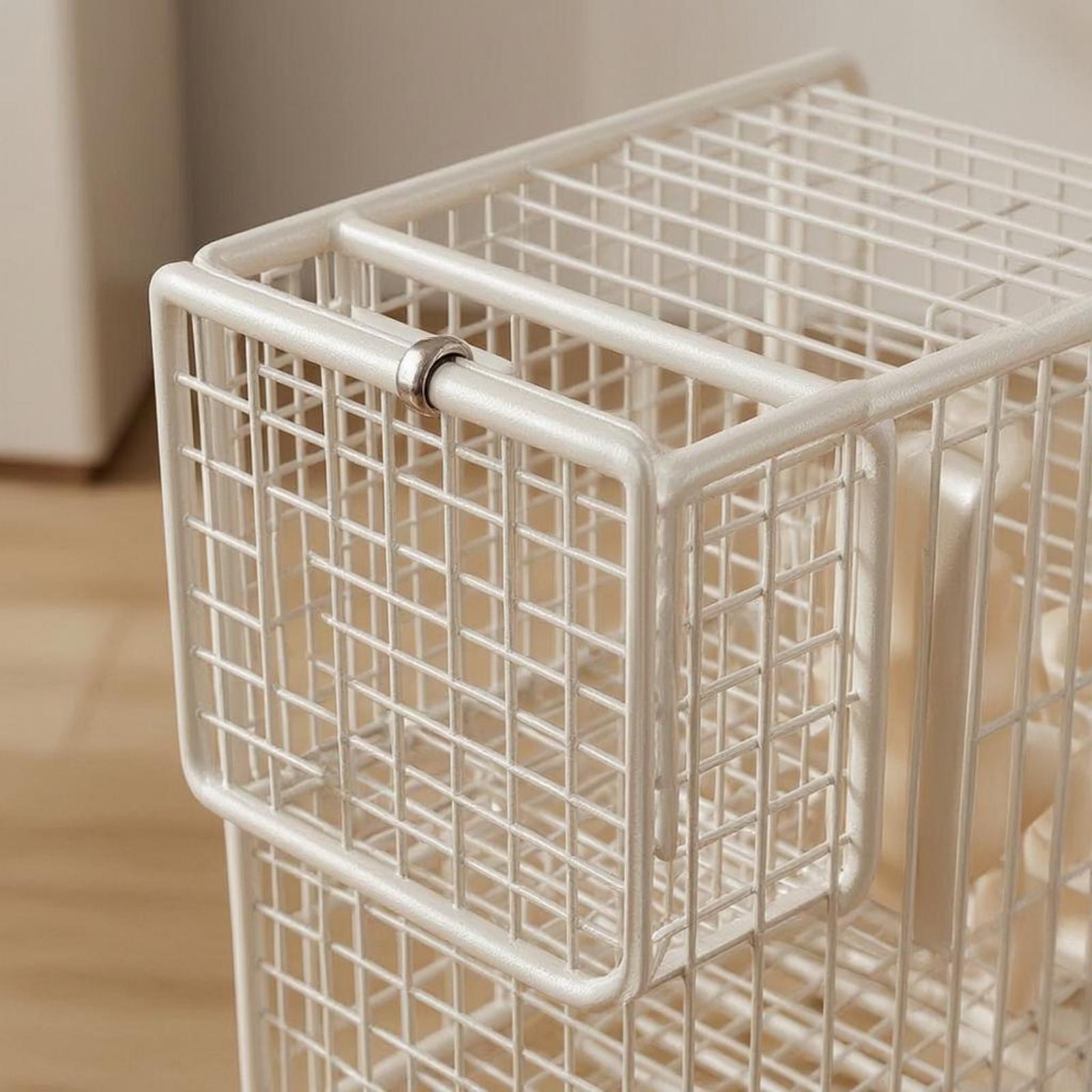 Yoga Fitness Mat - Multi Section Metal Wire Storage Cart