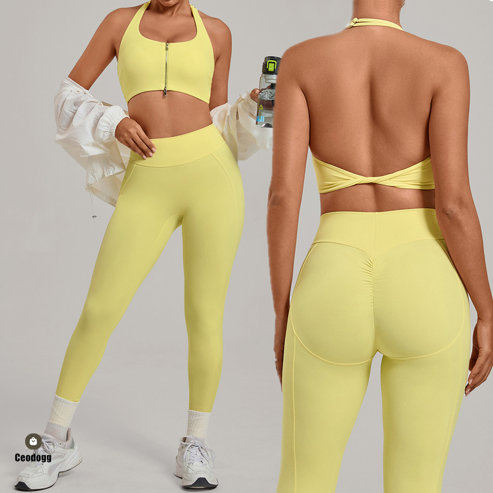 Pad 2PCS Women Double Zip Halt - огляд і ціна Yoga Fitness Power Yoga