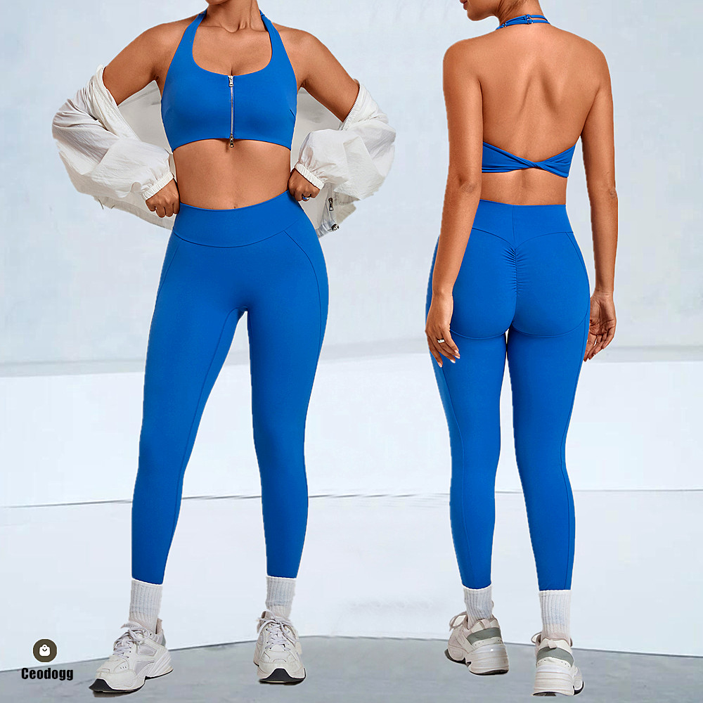 Pad 2PCS Women Double Zip Halt - огляд і ціна Yoga Fitness Power Yoga